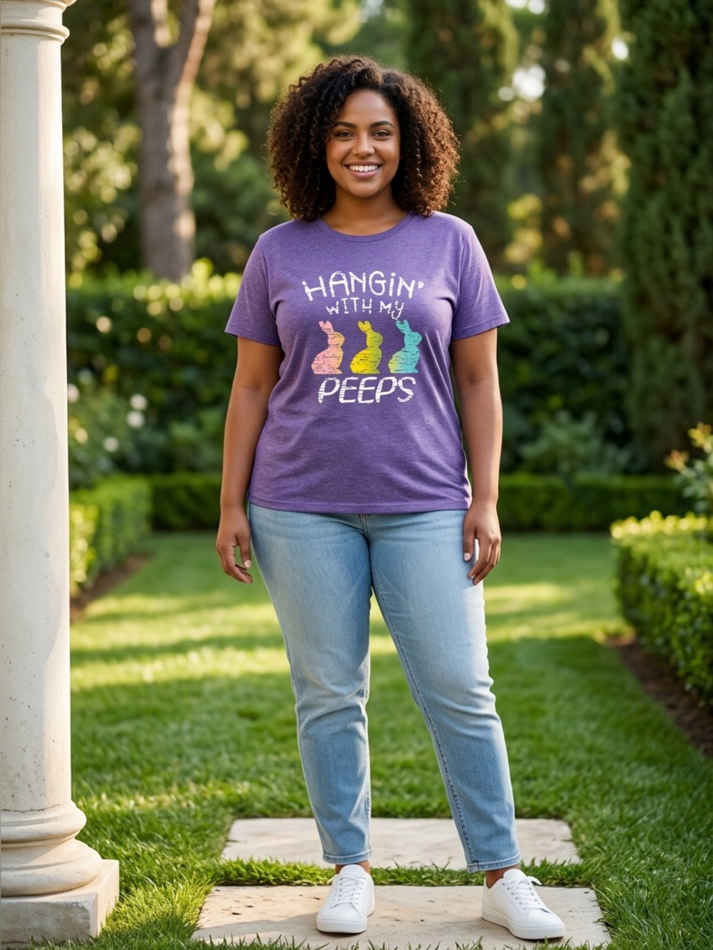 NWOT Hanging With My Peeps Easter Graphic T-Shirt Women’s XL